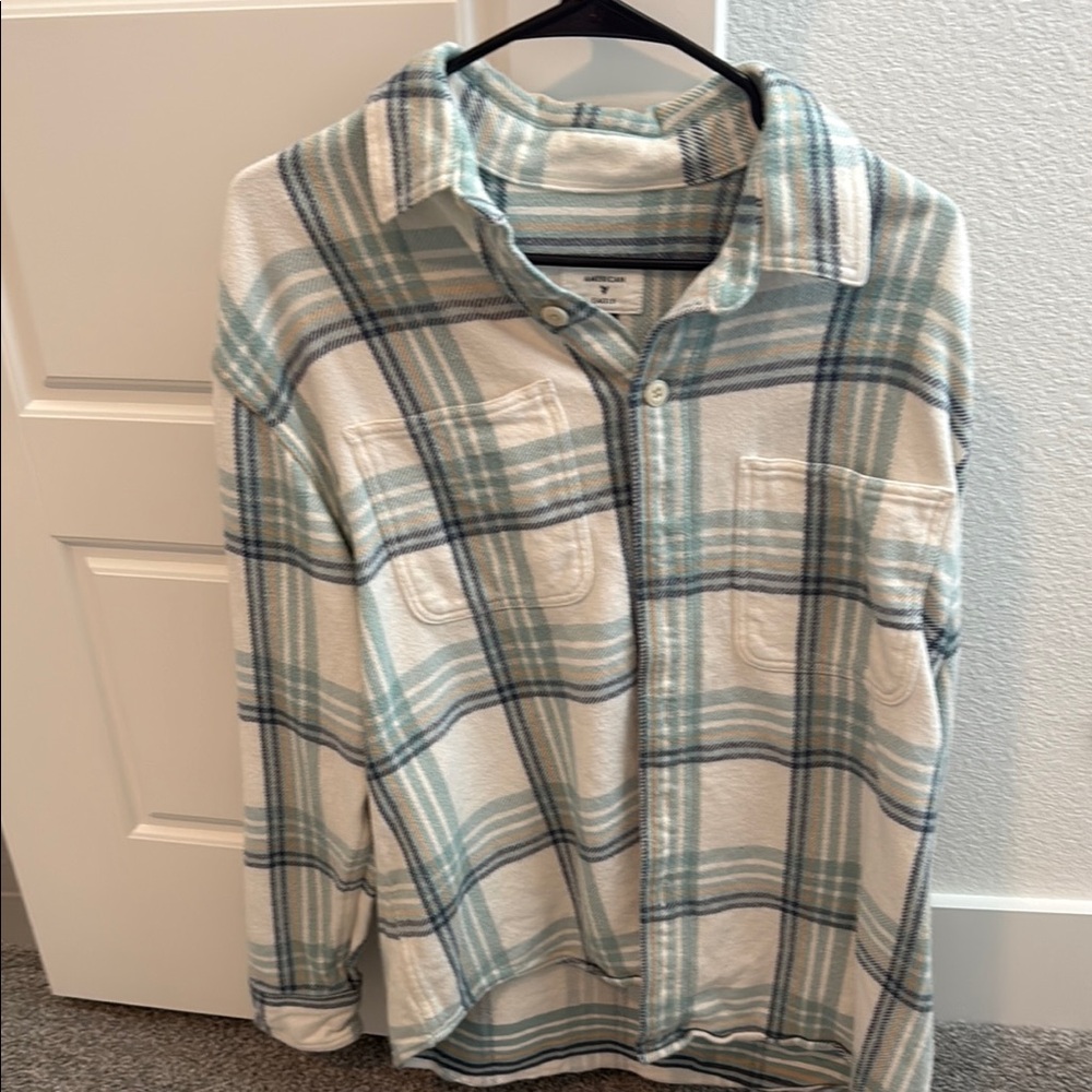 Men's Blue Plaid Shirt